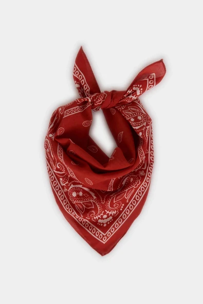Defacto N7447AZOG520 Turuncu Kadın Desenli Pamuklu Bandana ürün görseli 1