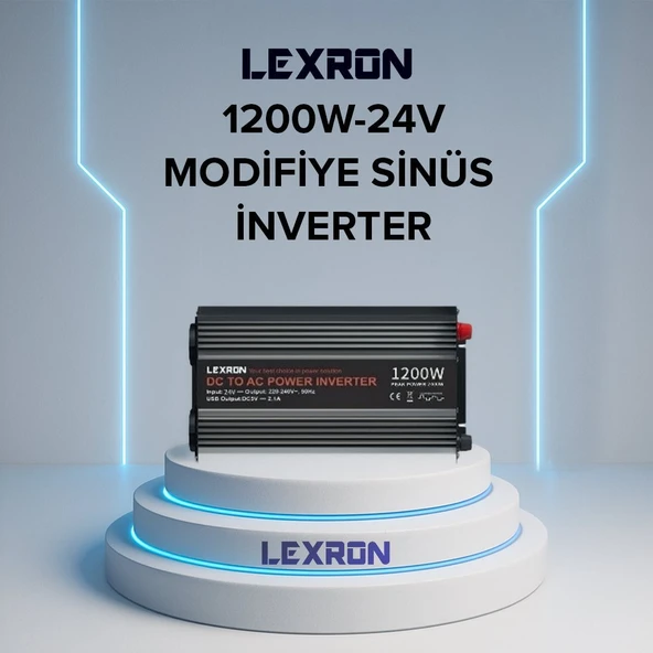 Lexron 1200W 24V 1200 WATT MODİFİYE SİNÜS İNVERTER ürün görseli 1