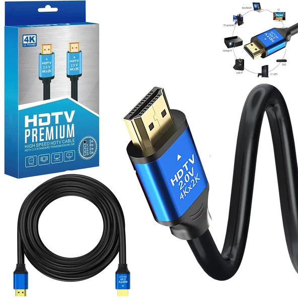 Hdmi Kablo 2.0v HDTV 4K 60hz 5mt Poke PK-6853 ürün görseli 1