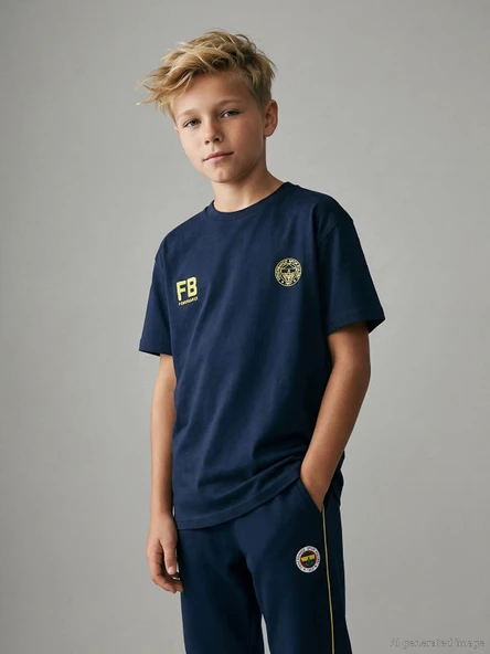 LCW Kids Lacivert Fenerbahçe Baskılı Erkek Çocuk Tişört ürün görseli 1