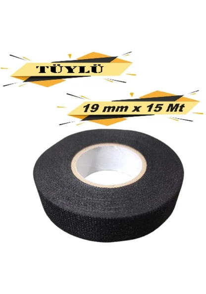 Tüylü Bez Bant Elektrik Kablo Bandı 19 Mm X 15 Metre 1 Adet ürün görseli 1