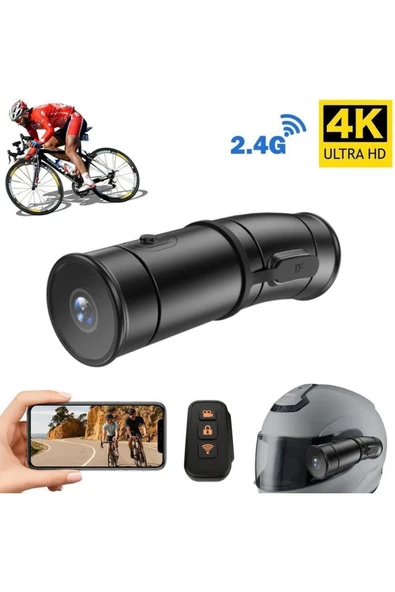 Glr V8 Dual Channel 4K Ultra HD Motosiklet Kask Kamerası - Çift Yönlü Kayıt, WiFi, Gece Görüşü, 170 Geniş Açı ürün görseli 1