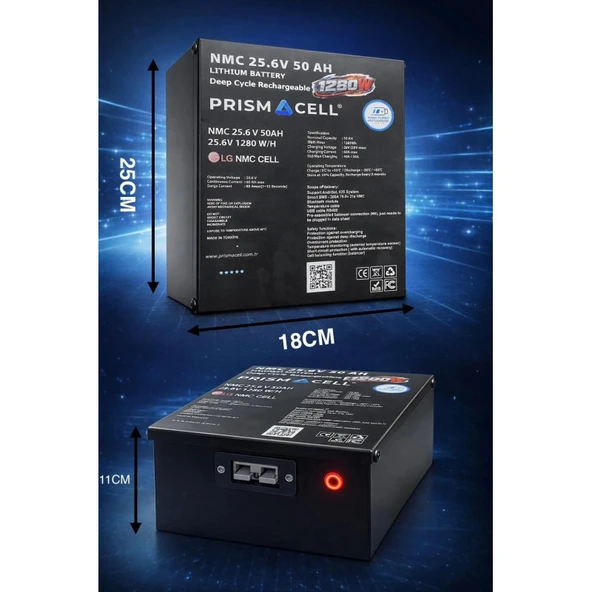 Lityum Tekerlekli Sandalye Aküsü Engelli Araba Aküsü 25.6 Volt 50 ah Lityum Hızlı Şarj ürün görseli 1