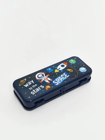 LCW ACCESSORIES Lacivert Uzay Baskılı Çocuk Kalem Kutusu ürün görseli 1