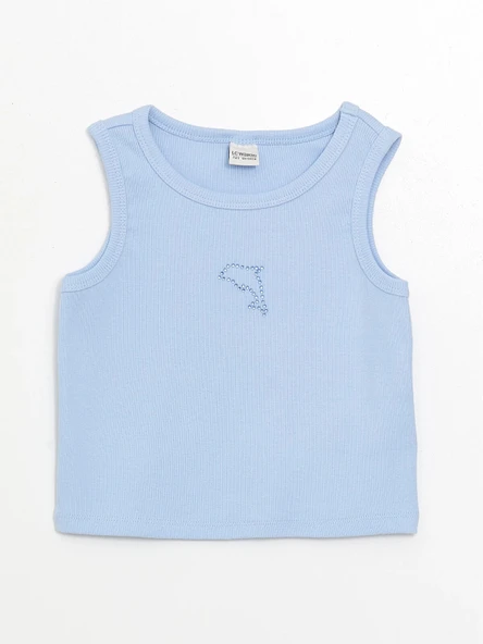LCW Kids Lila Bisiklet Yaka Kız Çocuk Crop Atlet ürün görseli 1