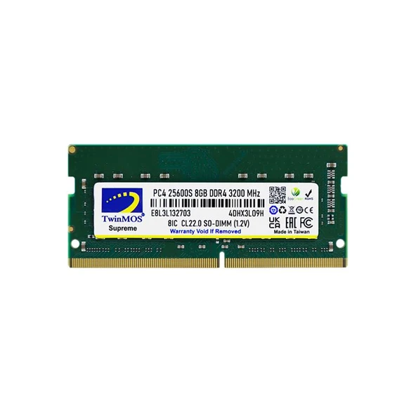 8 GB DDR4 3200MHZ TWINMOS NB MDD48GB3200N ürün görseli 1