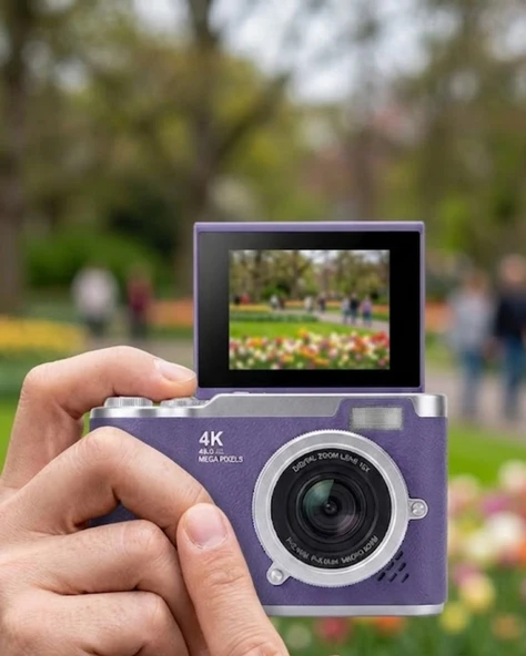 48 MP Dijital Fotoğraf Makinesi 4K Video Flip Ekranlı Kompakt ürün görseli 1