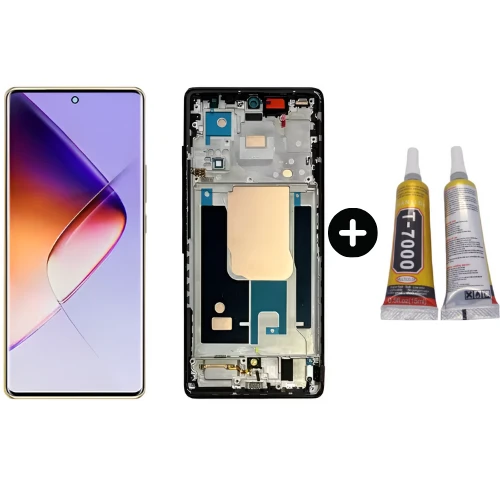 İnfinix Note 40 Pro 4G X6850 Uyumlu Çıtalı A Kalite Lcd Ekran Dokunmatik Siyah + B7000 ürün görseli 1
