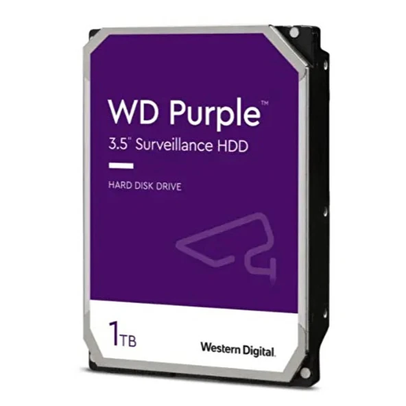 1 TB WD 3.5 PURPLE SATA3 5400RPM 64MB 7/24 GUVENLIK WD11PURZ (3 YIL RESMI DIST GARANTILI) ürün görseli 1