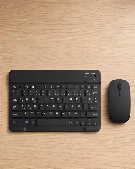 Sessiz Tuşlu Kablosuz Klavye Mouse Seti Çoklu Cihaz Uyumlu ürün görseli 1