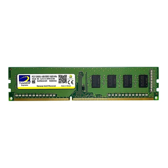 4 GB DDR3 1600MHZ TWINMOS 1.5 DT MDD34GB1600D ürün görseli 1