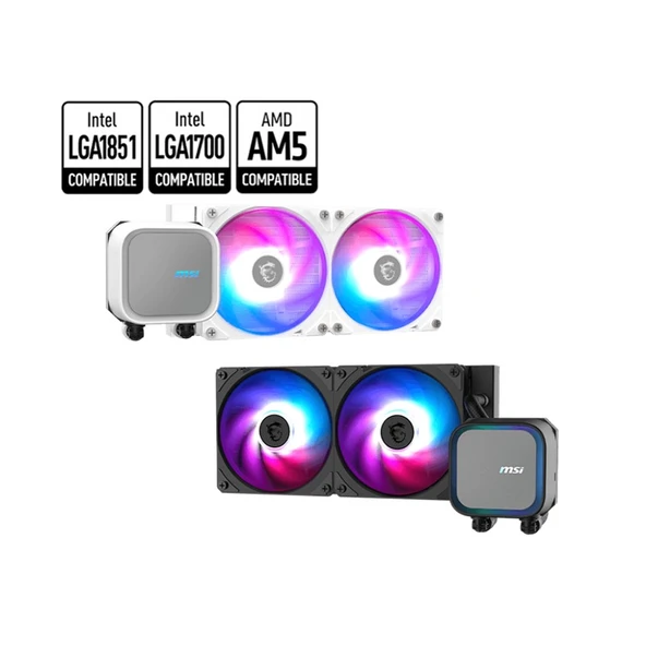 MSI MAG CORELIQUID A13 240 WHITE 240MM ARGB CPU SIVI SOĞUTUCUSU (LGA 1700/1851/AM4/AM5 UYUMLU) ürün görseli 1