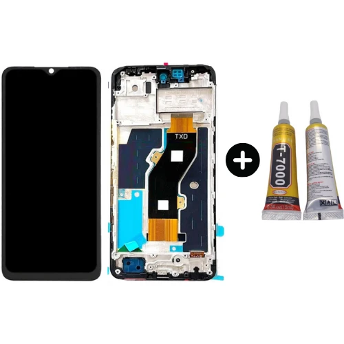 Tecno Smart 8 Pro X6525B  Uyumlu Çıtalı HK Lcd Ekran Dokunmatik + B7000 ürün görseli 1