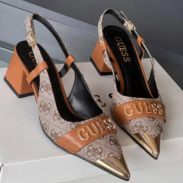 Guess Taba Kadın Topuklu Ayakkabı - Resim 5
