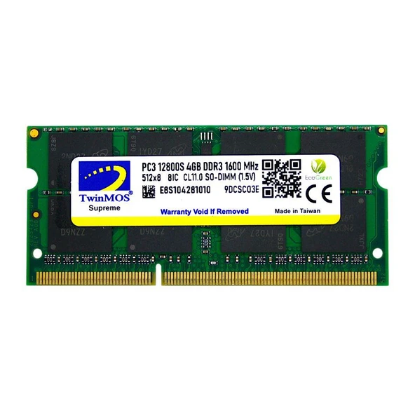 4 GB DDR3 1600MHZ TWINMOS 1.5 NB MDD34GB1600N ürün görseli 1
