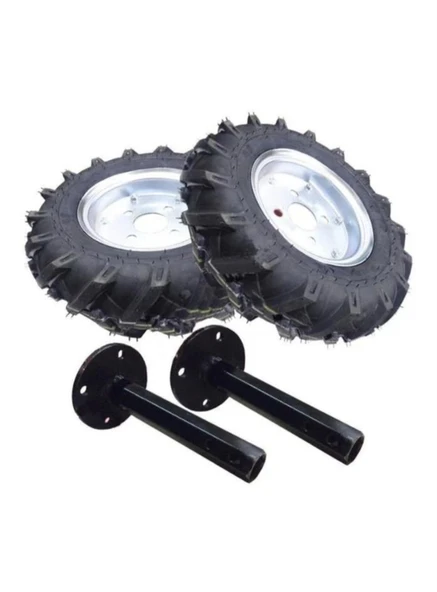 Çapa Makinası Aks Teker Takımı 400/8 27 mm Kauçuk Tekerler ile Güçlü Performans ürün görseli 1