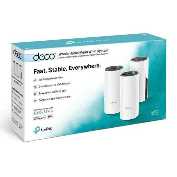 TP-LINK DECO M4 1200MBPS MESH WI-FI SİSTEMİ (ÜÇLÜ) ürün görseli 1