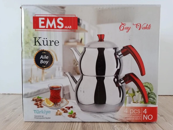 Aile Boy, Büyük çaydanlık "Krom Çelik" - Resim 4