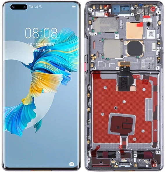 Huawei Mate 40 Pro NOH-AN00 Uyumlu Çıtalı OLED Lcd Ekran Dokunmatik Siyah ürün görseli 1