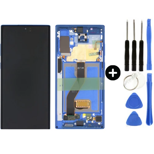 Samsung Galaxy Note 10 Plus SM-N975 Uyumlu Çıtalı Servis Lcd Ekran Dokunmatik Mavi + Tamir Seti ürün görseli 1
