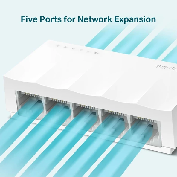 TP-LINK LS1005 5 PORT 10/100 PLASTİK KASA SWITCH - Resim 3