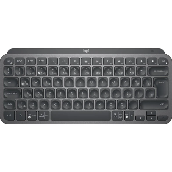 LOGITECH MX KEYS MINI MINIMALIST KABLOSUZ BLUETOOTH AYDINLATMALI Q TR KLAVYE SİYAH 920-010504 ürün görseli 1