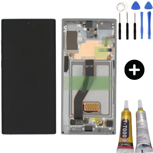 Samsung Galaxy Note 10 Plus SM-N975 Uyumlu Çıtalı HK Lcd Ekran Dokunmatik Gri + Montaj Seti ürün görseli 1