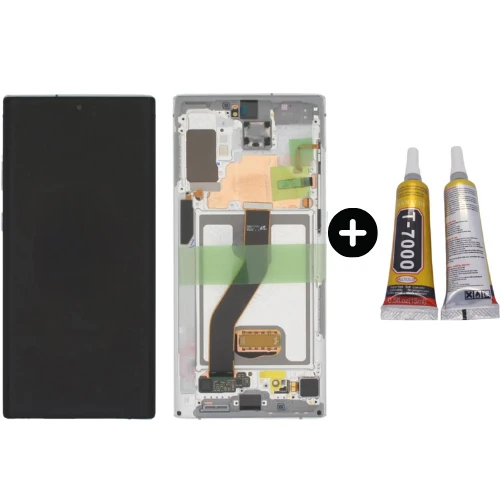 Samsung Galaxy Note 10 Plus SM-N975 Uyumlu Çıtalı Lcd Ekran Dokunmatik Beyaz + B7000 ürün görseli 1