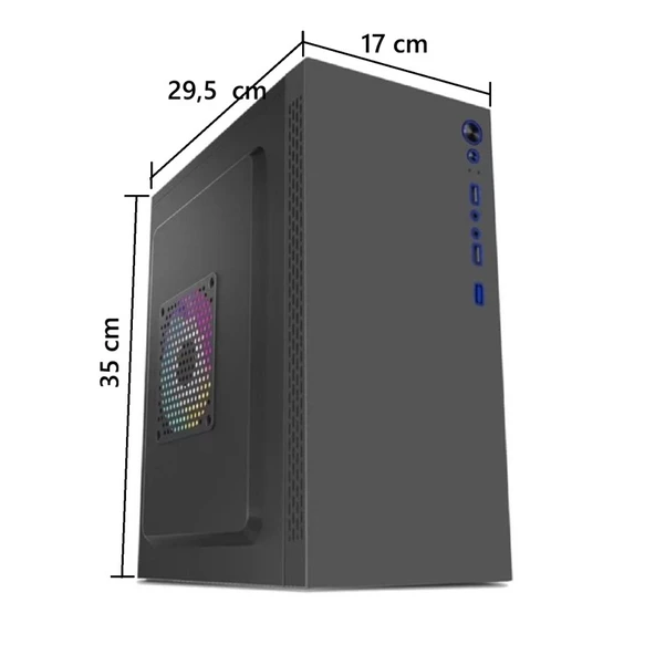 AZTECH AZTB02600 TITAN 600W SİYAH USB 2.0 MİCRO ATX KASA ürün görseli 1