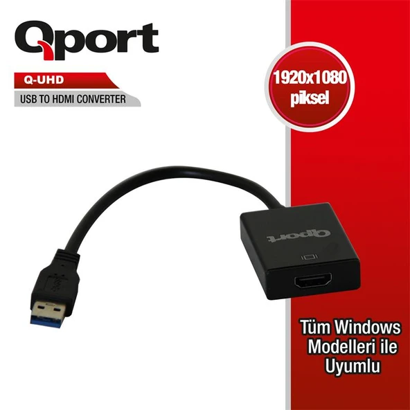 QPORT Q-UHD USB 3.0 TO HDMI DÖNÜŞTÜRÜCÜ ürün görseli 1
