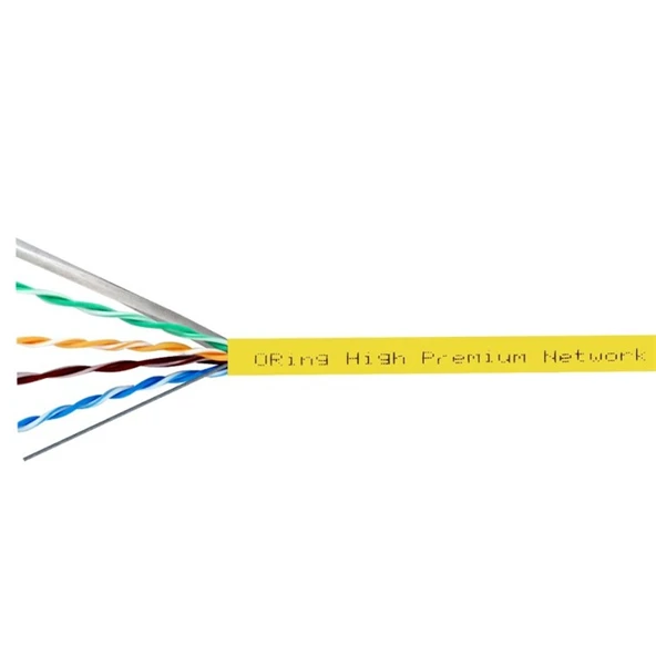 ORING RW-U0605YEL U/UTP CAT6 23AWG LSZH 250MHZ 500 METRE BAKIR SARI RENK NETWORK KABLOSU ürün görseli 1
