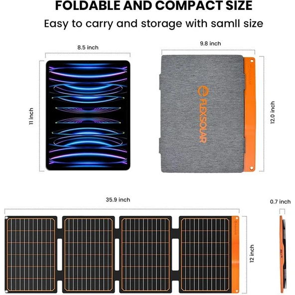 FLEXSOLAR S40 USB ÇIKIŞLI SOLAR PANEL 40W - Resim 3