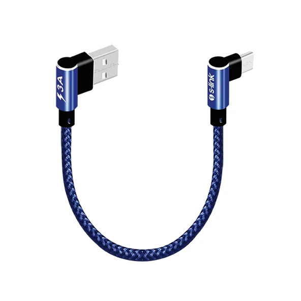S-LINK SWAPP SW-C757 3A - 15 CM TYPE-C LACIVERT KILIFLI METAL -L- KABLO ürün görseli 1
