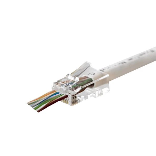 ORING MPC6U3EZ CAT6 PLUG U/UTP EZRJ45 YENİ NESİL ALTIN UÇ KONNEKTÖR 100 LÜ PAKET ürün görseli 1