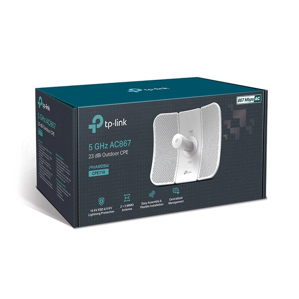 TP-LINK CPE710 5GHZ 867MBPS 23DBI 30KM PTP/PTMP DIŞ ORTAM ACCESS POINT ürün görseli 1