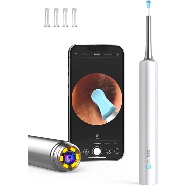BEBIRD T5 3MP KAMERA 3.5MM LENS ŞARJLI WIFI GÖRÜNTÜLÜ KULAK TEMİZLEYİCİ BEYAZ RENK ürün görseli 1