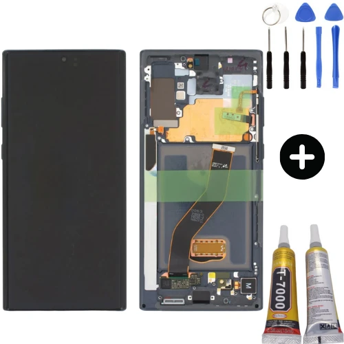 Samsung Galaxy Note 10 Plus SM-N975 Uyumlu Çıtalı Lcd Ekran Dokunmatik Siyah + Montaj Seti ürün görseli 1