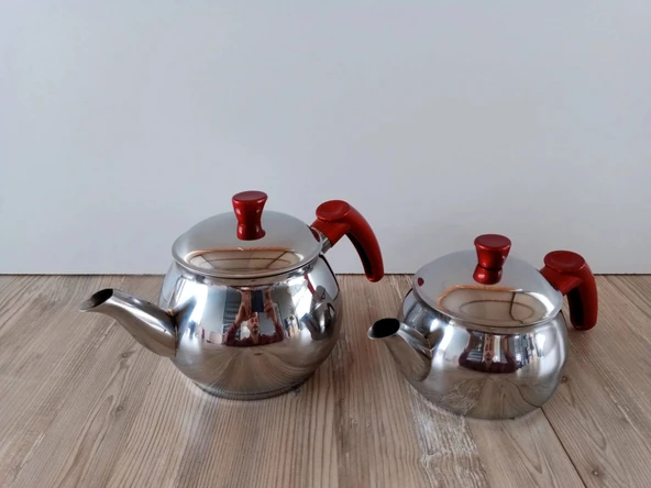 Küçük Boy "Krom Çelik" Küre tip çaydanlık. - Resim 3