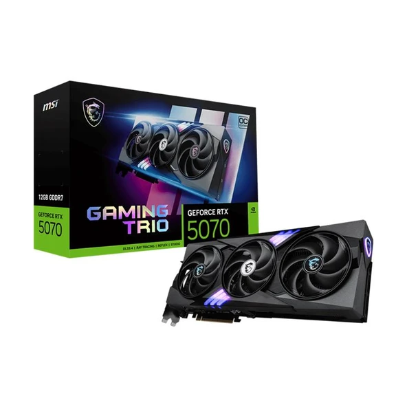 MSI GEFORCE RTX5070 12G GAMING TRIO OC 12GB GDRR7 192BIT 1XHDMI 3XDP EKRAN KARTI ürün görseli 1