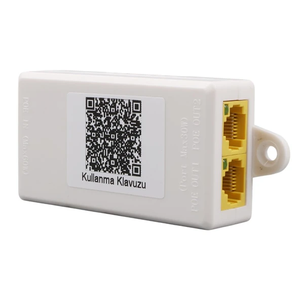 URANIUM POE-RP12 1 PORT POE GİRİŞ BESLEME+ 2 PORT POE ÇIKIŞ 10/100 PLASTİK KASA POE REPEATER ürün görseli 1