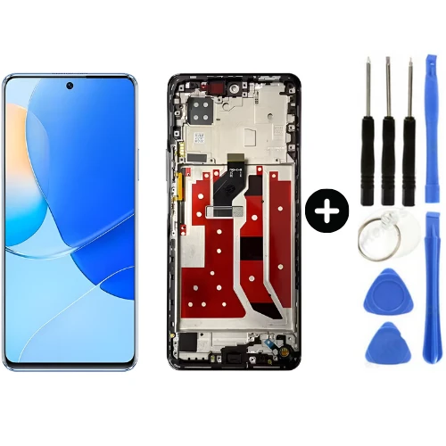 Huawei Nova 9 Se JLN-LX1 JLN-LX3 RMX2190 Uyumlu Çıtalı A Kalite Lcd Ekran Dokunmatik Siyah + Tamir Seti ürün görseli 1