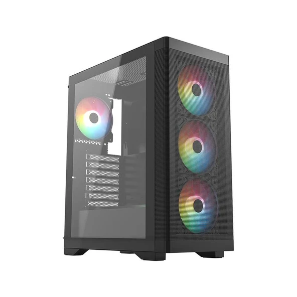 FRISBY FC-9480G 600W +80 BRONZE RGB 4X8120MM FAN  GAMİNG SİYAH KASA ürün görseli 1