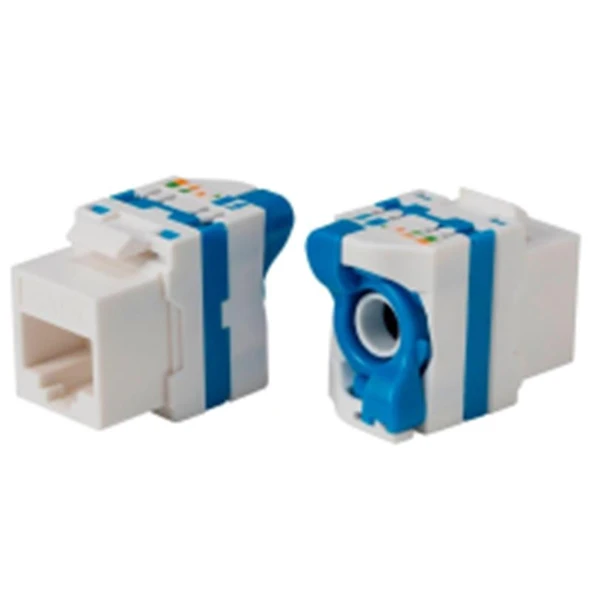 URANIUM KJ-UC6-18056DB CAT6 UTP 180 DERECE ÇEVİRMELİ KEYSTONE JACK MAVİ RENK ürün görseli 1