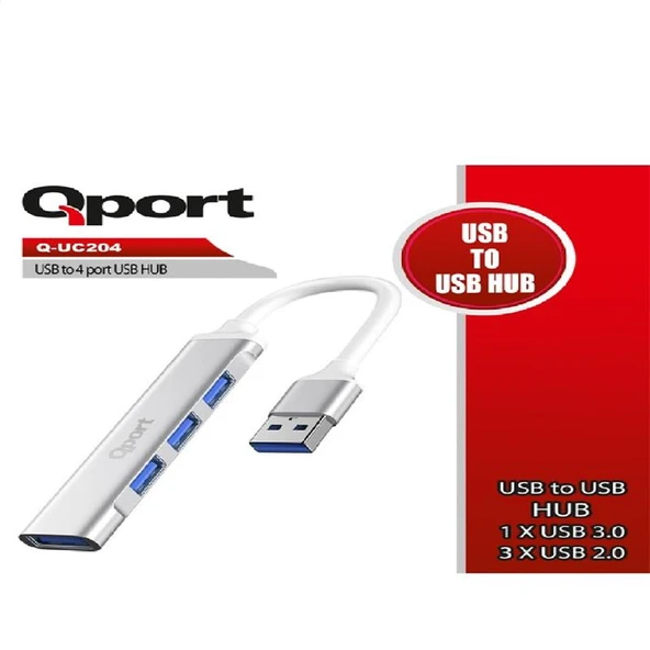 QPORT Q-UC204 USB TO 4 PORT USB ÇOKLAYICI ürün görseli 1