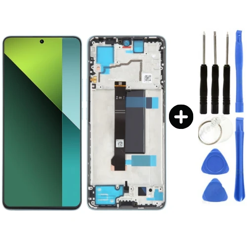 Xiaomi Redmi Note 13 Pro 5G Uyumlu Çıtalı Servis Lcd Ekran Dokunmatik Mavi + Tamir Seti ürün görseli 1