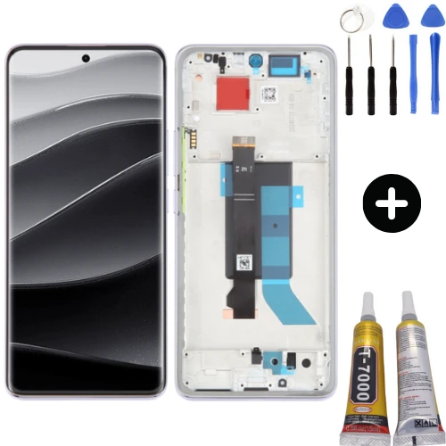 Xiaomi Redmi Note 14 Pro 5G Uyumlu Çıtalı TFT Lcd Ekran Dokunmatik Mor + Montaj Seti ürün görseli 1