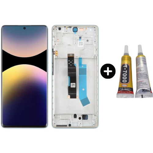 Xiaomi Redmi Note 14 Pro 4G Uyumlu Çıtalı Servis Lcd Ekran Dokunmatik Mavi + B7000 ürün görseli 1