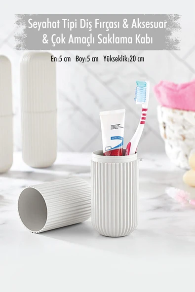 Beyaz Seyahat Tipi Diş Fırçası & Aksesuar Kutusu & Çok Amaçlı Saklama Kabı ürün görseli 1