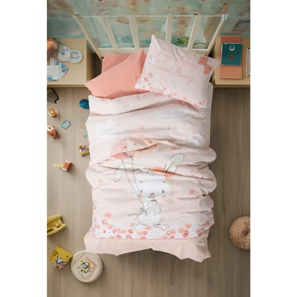 Cotton Box Ranforce Bebek Nevresim Takımı Rapeti Somon ürün görseli 1