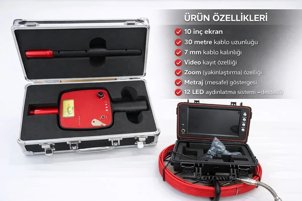 Kanal (Boru) Gözlem Kamerası  Dedektör ile beraber ürün görseli 1